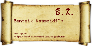Bentsik Kasszián névjegykártya